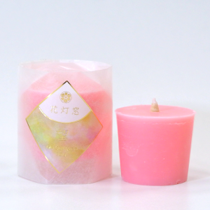 和ろうそく「花灯窓 望」Katoumado Bou　ピンク色のキャンドルでローズの香り Japanese Aroma Candle